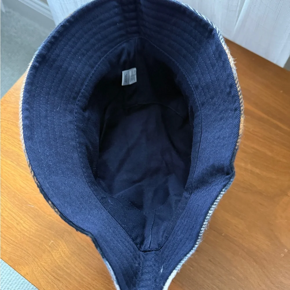 Plaid Bucket Hat in Blue and Tan - Picture 4 of 6